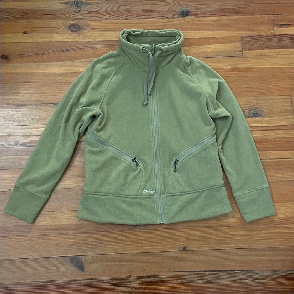 Oakley Olive Green Full Zip Fleece Jacket Womens Size XL Outdoors - Picture 3 of 14